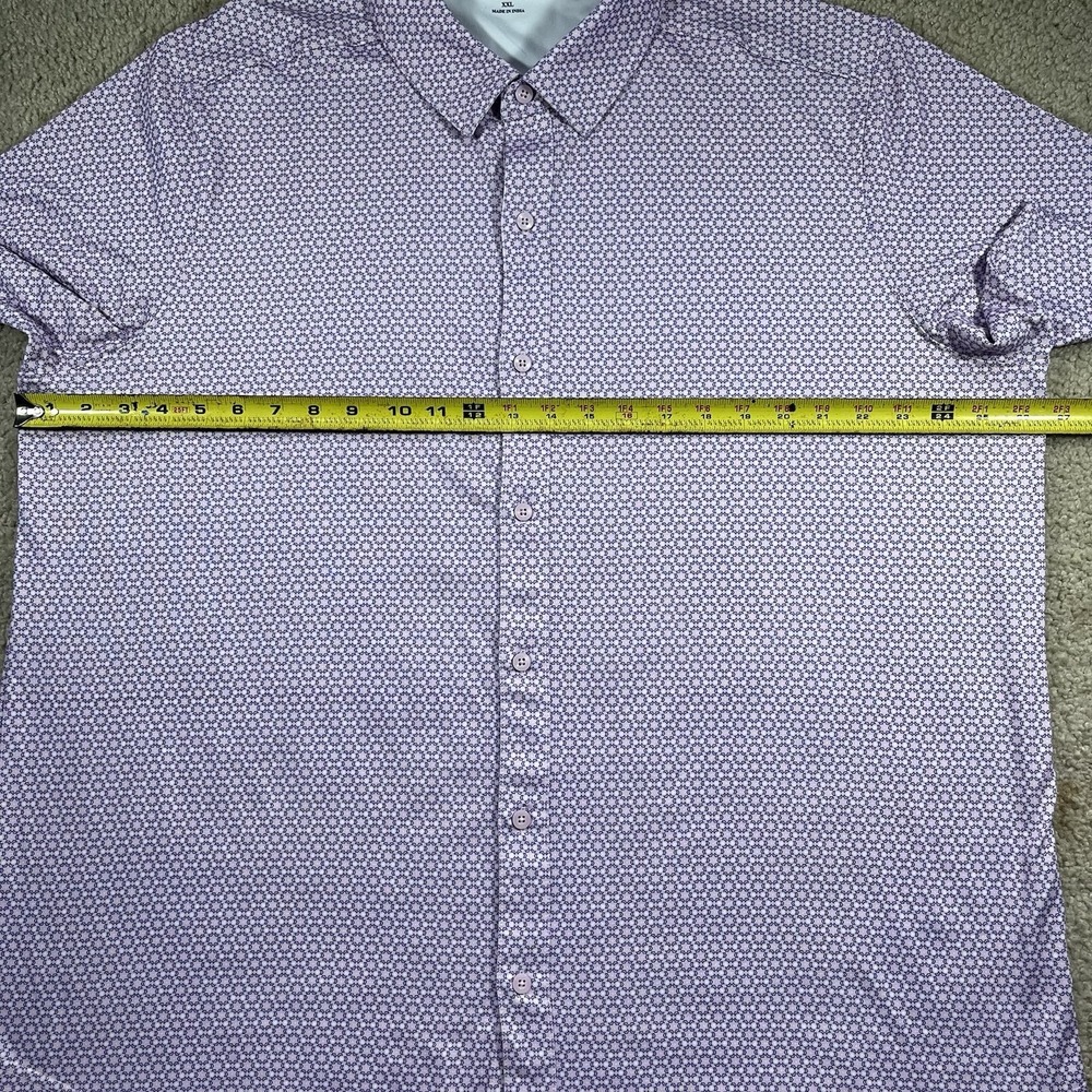 Johnston & Murphy Men's Performance Golf Polo Shirt 2XL Geometric Pattern EUC - Picture 4 of 7